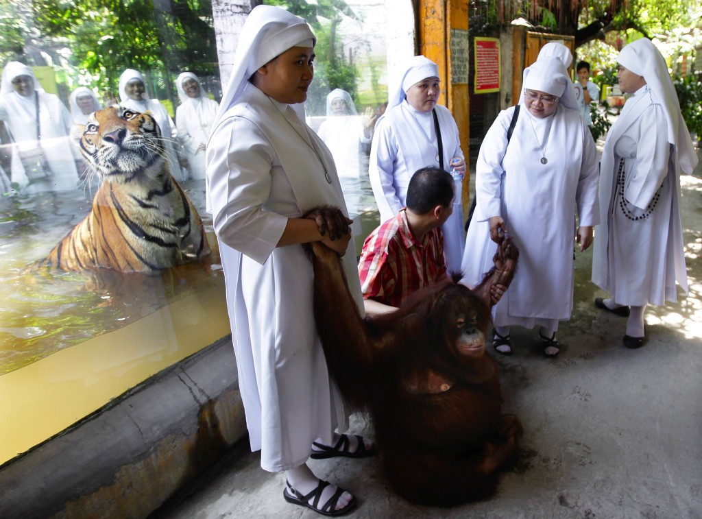 Filipino nuns visit zoo in Philippines
