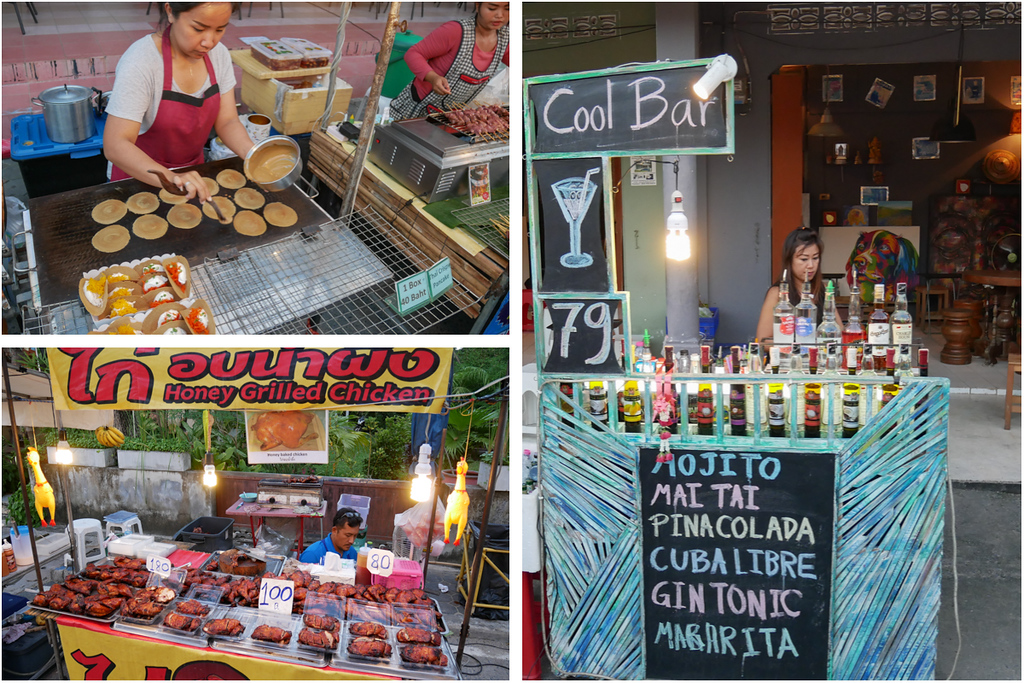 Еда и напитки на уличном рынке Ламай